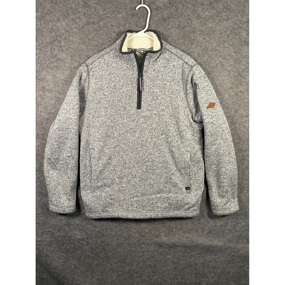 Orvis Classic Collection Mens Fleece Lined 1/4 Zip Gray Pullover Sweater